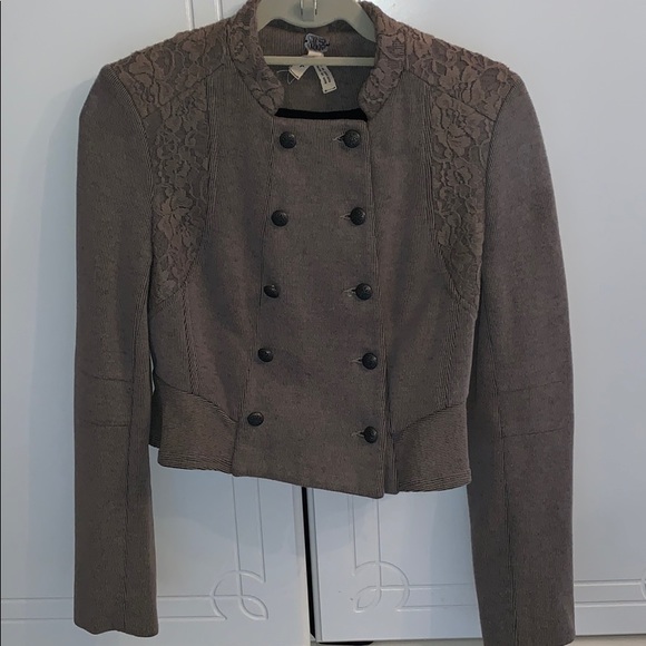 Free people lace & ruffle back soft blazer/jacket - Picture 1 of 4